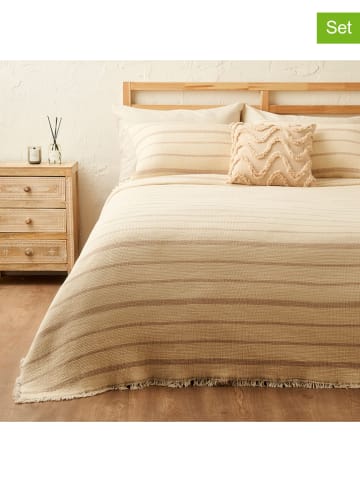 BELLA MAISON 3tlg. Tagesdecken-Set "Bahama" in Creme