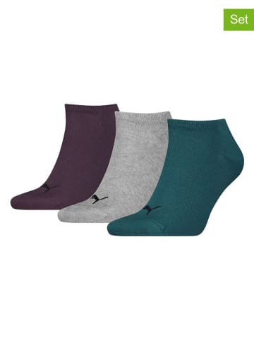 Puma 3er-Set: Socken in Lila/ Grau/ Grün