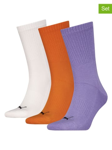 Puma 3er-Set: Socken in Lila/ Orange/ Weiß