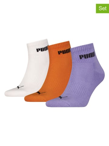 Puma 3er-Set: Socken in Weiß/ Lila/ Orange