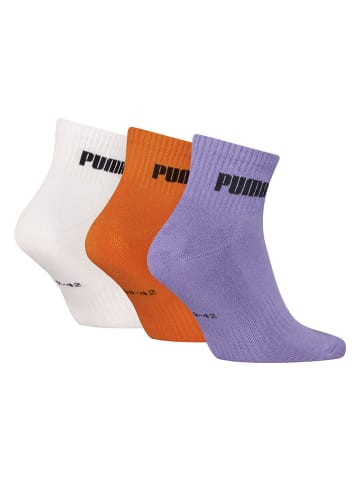 Puma 3er-Set: Socken in Weiß/ Lila/ Orange