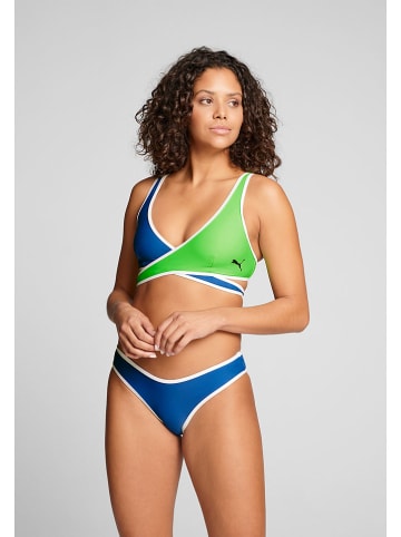 Puma Bikini-Oberteil in Grün/ Blau