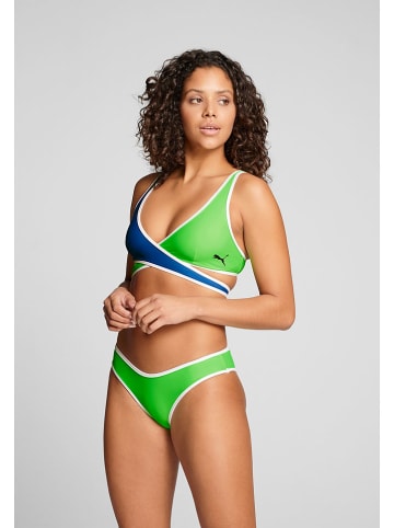 Puma Bikini-Oberteil in Grün/ Blau