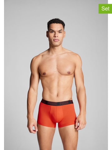 Puma 2er-Set: Boxershorts in Schwarz/ Orange