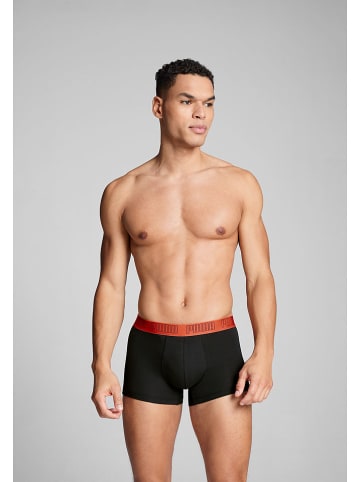Puma 2er-Set: Boxershorts in Schwarz/ Orange