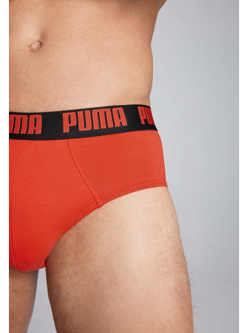Puma 2er-Set: Slips in Orange/ Schwarz