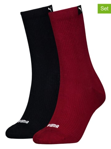 Puma 2er-Set: Socken in Bordeaux/ Schwarz