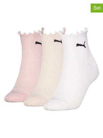 Puma 3er-Set: Socken in Rosa/ Weiß/ Beige