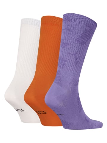 Puma 3er-Set: Socken in Creme/ Orange/ Lila