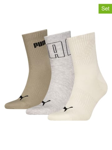 Puma 3er-Set: Socken in Beige/ Grau