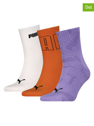 Puma 3er-Set: Socken in Weiß/ Lila/ Orange
