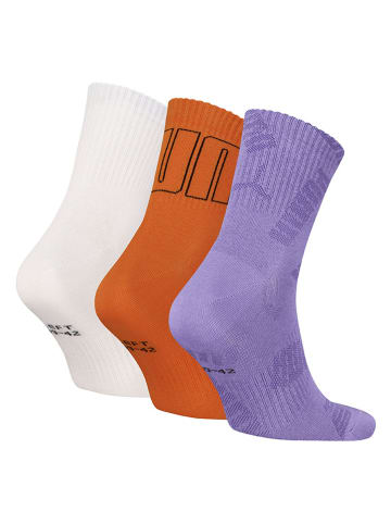 Puma 3er-Set: Socken in Weiß/ Lila/ Orange