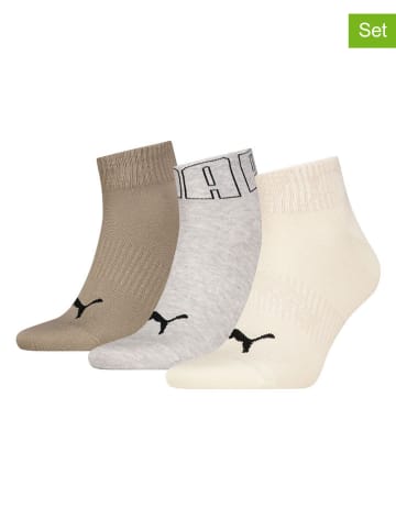 Puma 3er-Set: Socken in Grau/ Beige