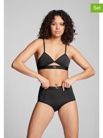 Puma Pełne figi high waist (2 pary) w kolorze czarnym