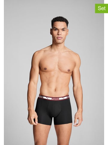 Puma 2er-Set: Boxershorts in Rot/ Schwarz
