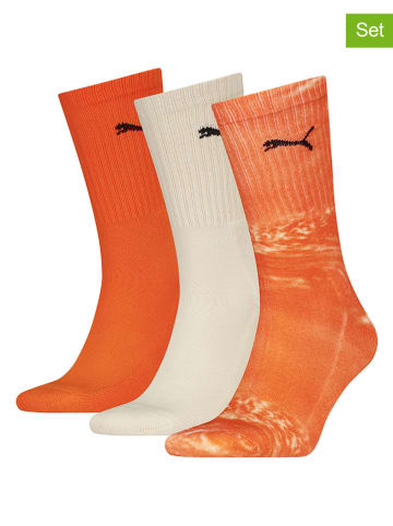 Puma 3er-Set: Socken in Creme/ Orange