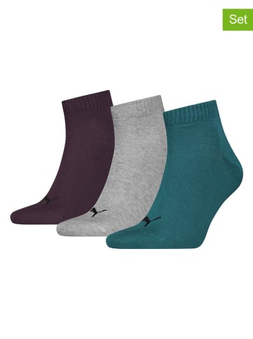 Puma 3er-Set: Socken in Lila/ Grau/ Grün