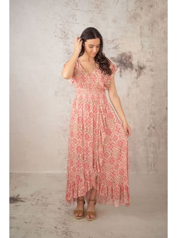 Lula Natura Kleid in Beige/ Rot
