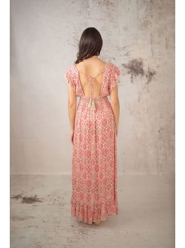 Lula Natura Kleid in Beige/ Rot