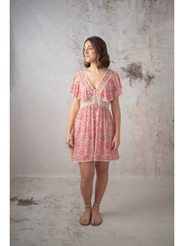Lula Natura Kleid in Creme/ Pink