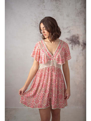 Lula Natura Kleid in Creme/ Pink