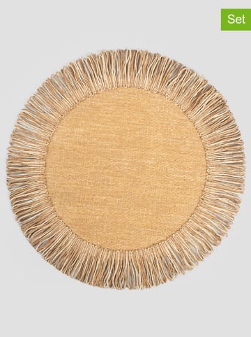 Homla 2er-Set. Tischsets "Taniga" in Beige - Ø 38 cm