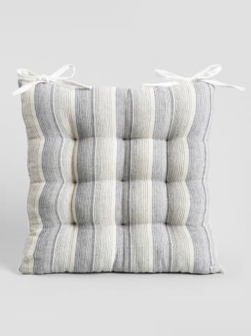 Homla Stoelkussen "Vastra" blauw/crème - (L)40 x (B)40 cm
