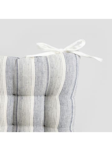 Homla Stoelkussen "Vastra" blauw/crème - (L)40 x (B)40 cm