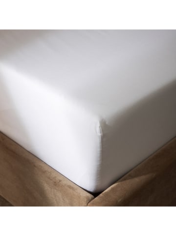 Homla Renforcé hoeslaken "Lauko" wit - (L)200 x (B)140 cm