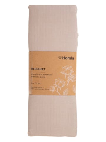 Homla Renforcé-Spannbettlaken "Lauko" in Creme - (L)200 x (B)180 cm