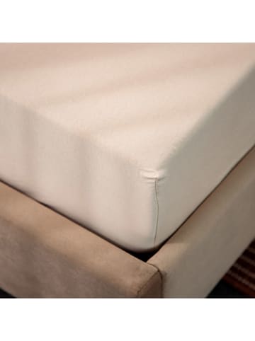 Homla Renforcé-Spannbettlaken "Lauko" in Creme - (L)200 x (B)180 cm
