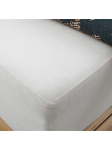 Homla Prześcieradło dżersejowe "Claire" w kolorze białym na gumce - 200 x 160 cm