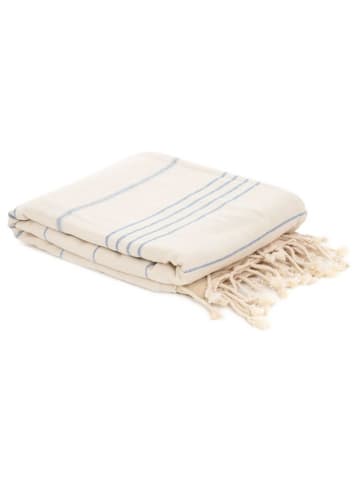 Homla Strandtuch "Pasaja" in Creme/ Hellblau - (L)170 x (B)90 cm
