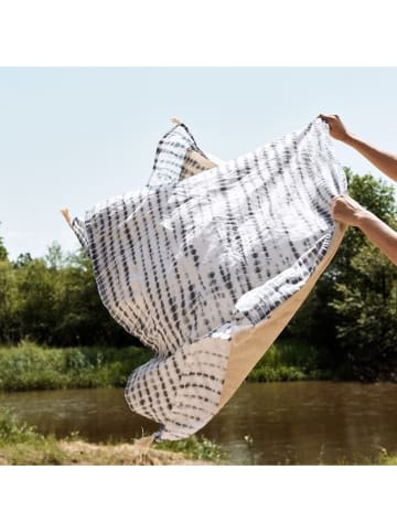 Homla Strandtuch "Plaja" in Grau/ Weiß - (L)175 x (B)95 cm