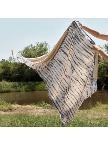 Homla Strandtuch "Plaja" in Grau/ Weiß - (L)175 x (B)95 cm