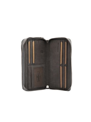 SPARWELL Leder-Geldbörse "Luella" in Grau - (B)20 x (H)10,5 x (T)4 cm
