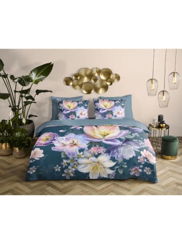Descanso Satijnen beddengoedset "Mirery" blauw