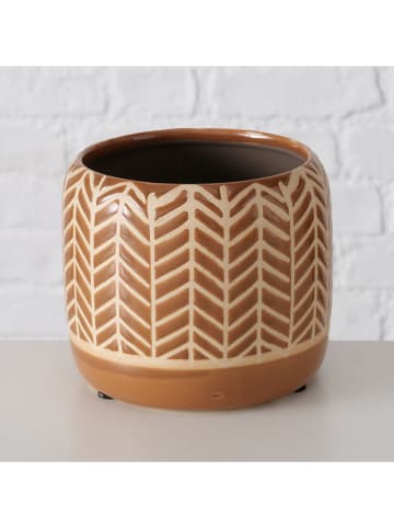 Boltze 2er-Set: Übertöpfe "Lita" in Hellbraun/ Creme