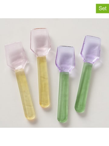 Boltze 4er-Set: Eislöffel "Ice" in Gelb/ Grün - (L)9,7 cm