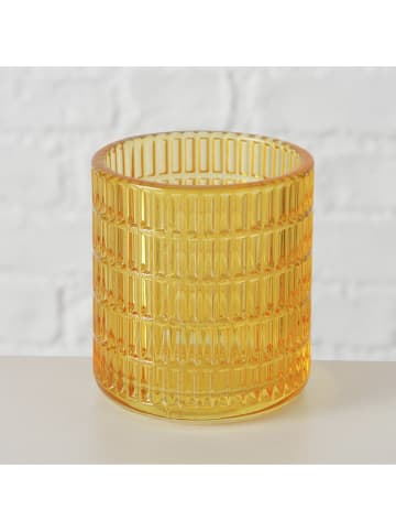 Boltze 4er-Set: Windlichter ''Structa'' in Bunt - (H)9 cm