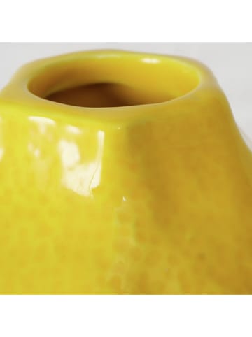Boltze Vaas "Zitronella" geel - (H)18 x Ø 14 cm