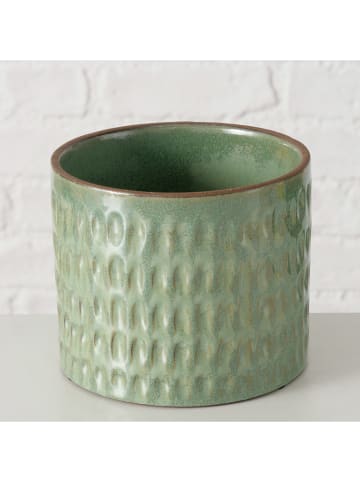Boltze Übertopf "Cinthya" in Grün - (H)11,8 x Ø 14,3 cm