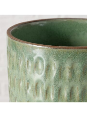 Boltze Übertopf "Cinthya" in Grün - (H)11,8 x Ø 14,3 cm