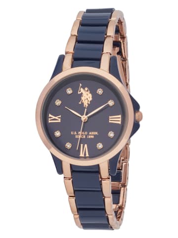 U.S. Polo Assn. Kwartshorloge roségoudkleurig/donkerblauw