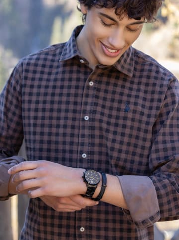 U.S. Polo Assn. Leder-Armband in Schwarz