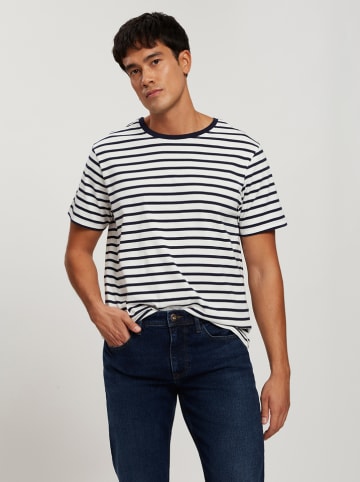 Cross Jeans Shirt in Weiß/ Schwarz