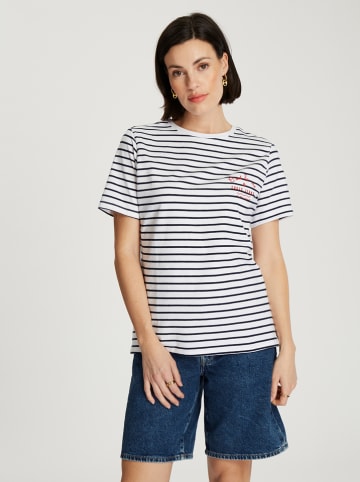 Cross Jeans Shirt in Weiß/ Schwarz
