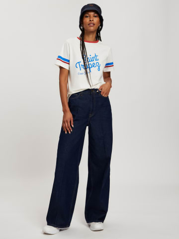Cross Jeans Shirt in Weiß/ Hellblau