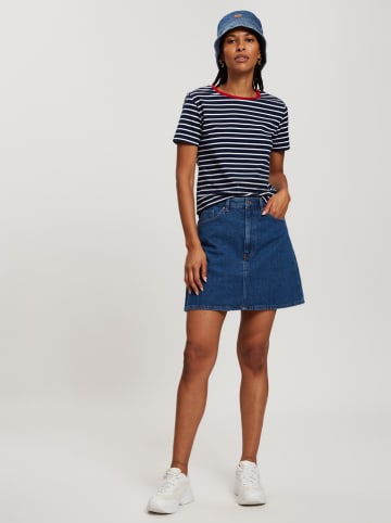 Cross Jeans Koszulka w kolorze granatowo-białym