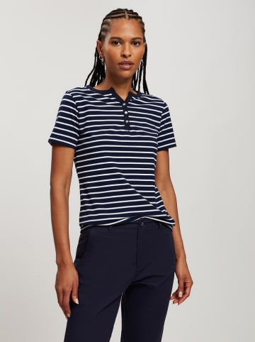 Cross Jeans Shirt in Dunkelblau/ Weiß